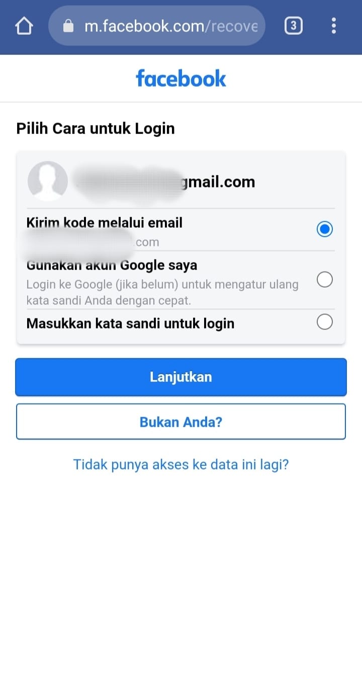 Cara Login FB Lupa Kata Sandi dan Nomor Ponsel Mati