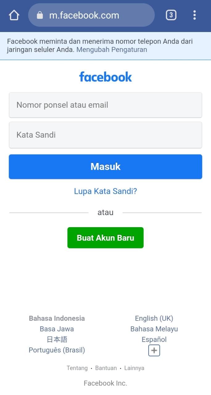 Cara Masuk Facebook Lupa Kata Sandi Nomor HP Tidak Aktif