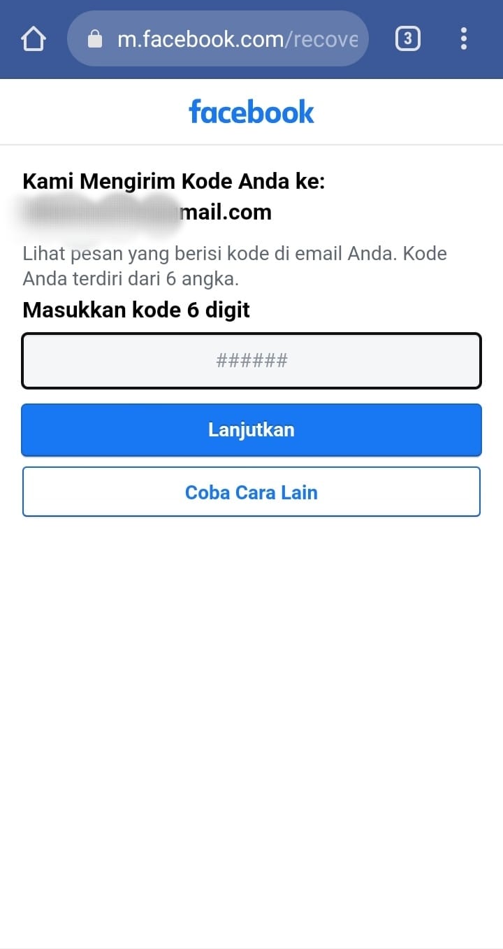 cara membuka akun fb lupa kata sandi