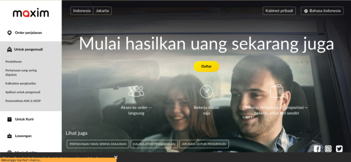 Cara Pesan ojek di Maxim dan Tips Menggunakannya